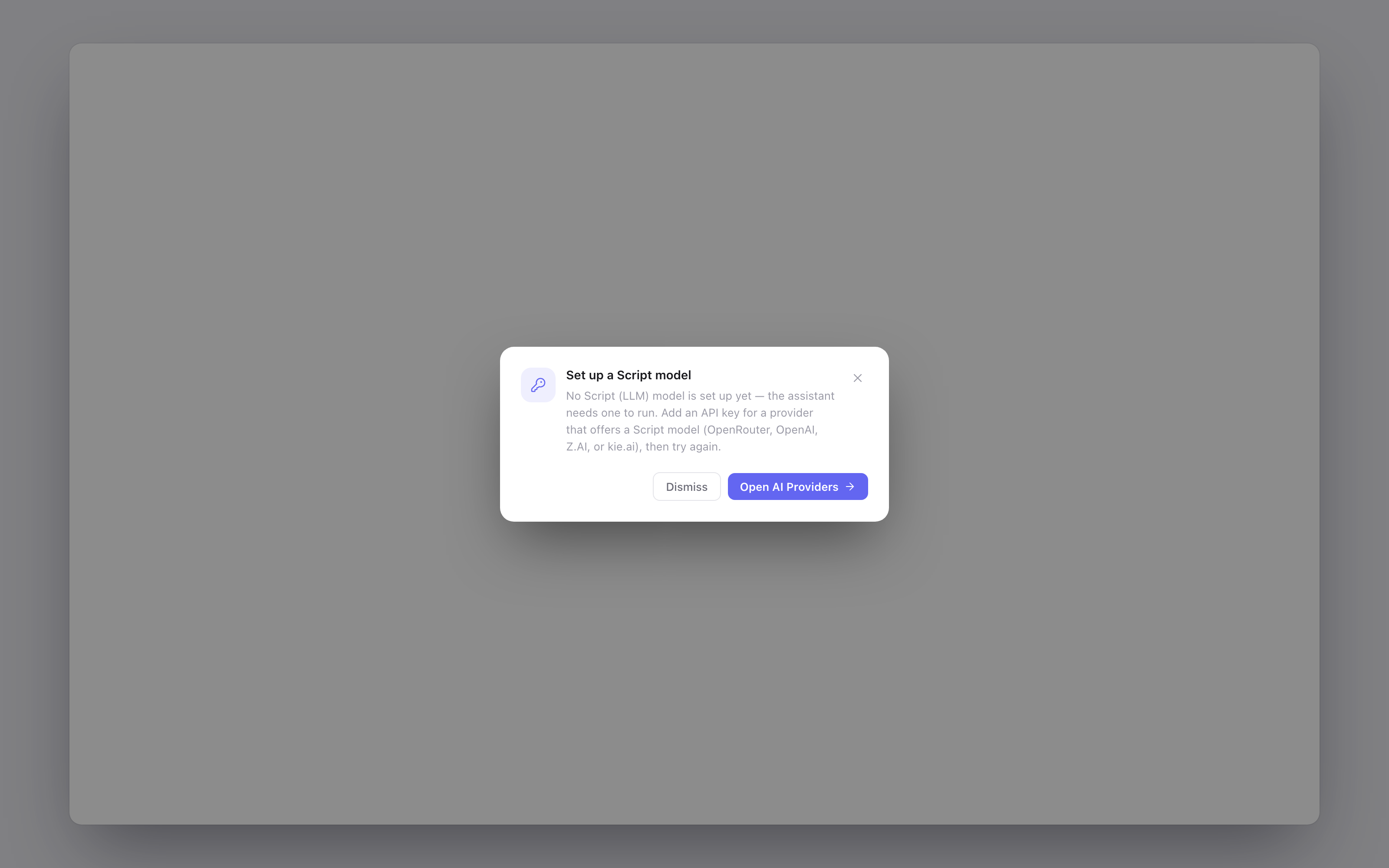Script model gate dialog
