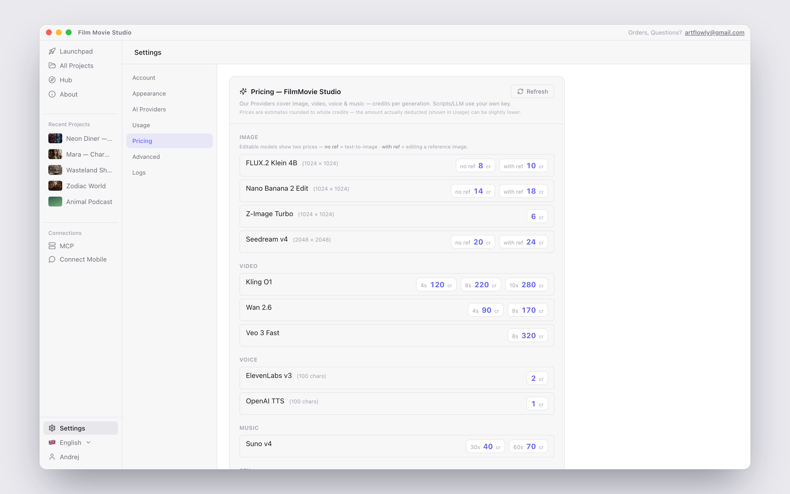The Pricing page